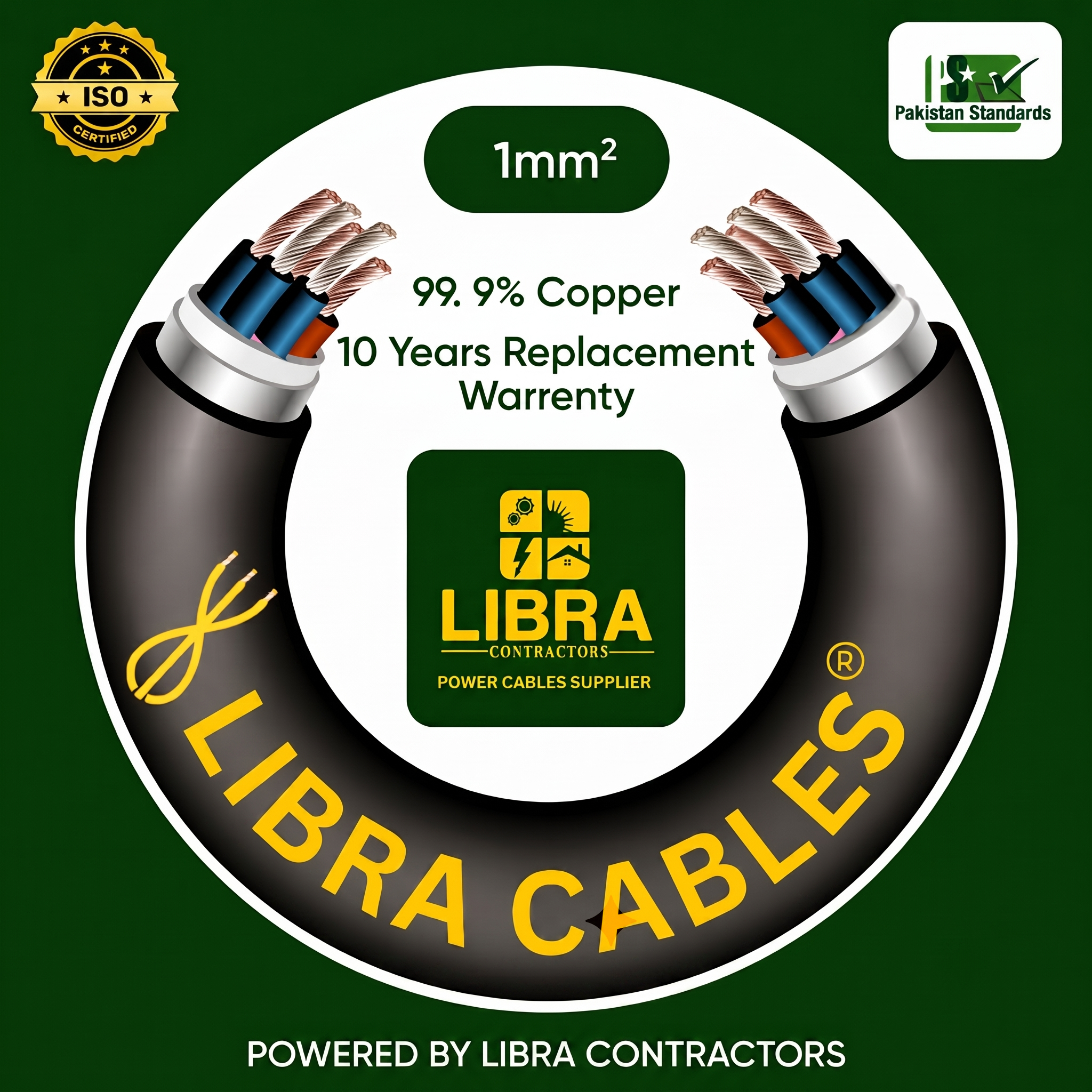 Libra Cables 1mm2 solid cable 300/500V